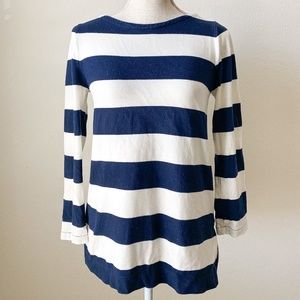 J. Crew Navy & Cream Stripe Pull Over